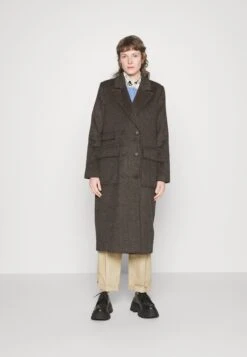 Selected Femme Slfkatrine Check Coat - Mantel - Toasted Coconut