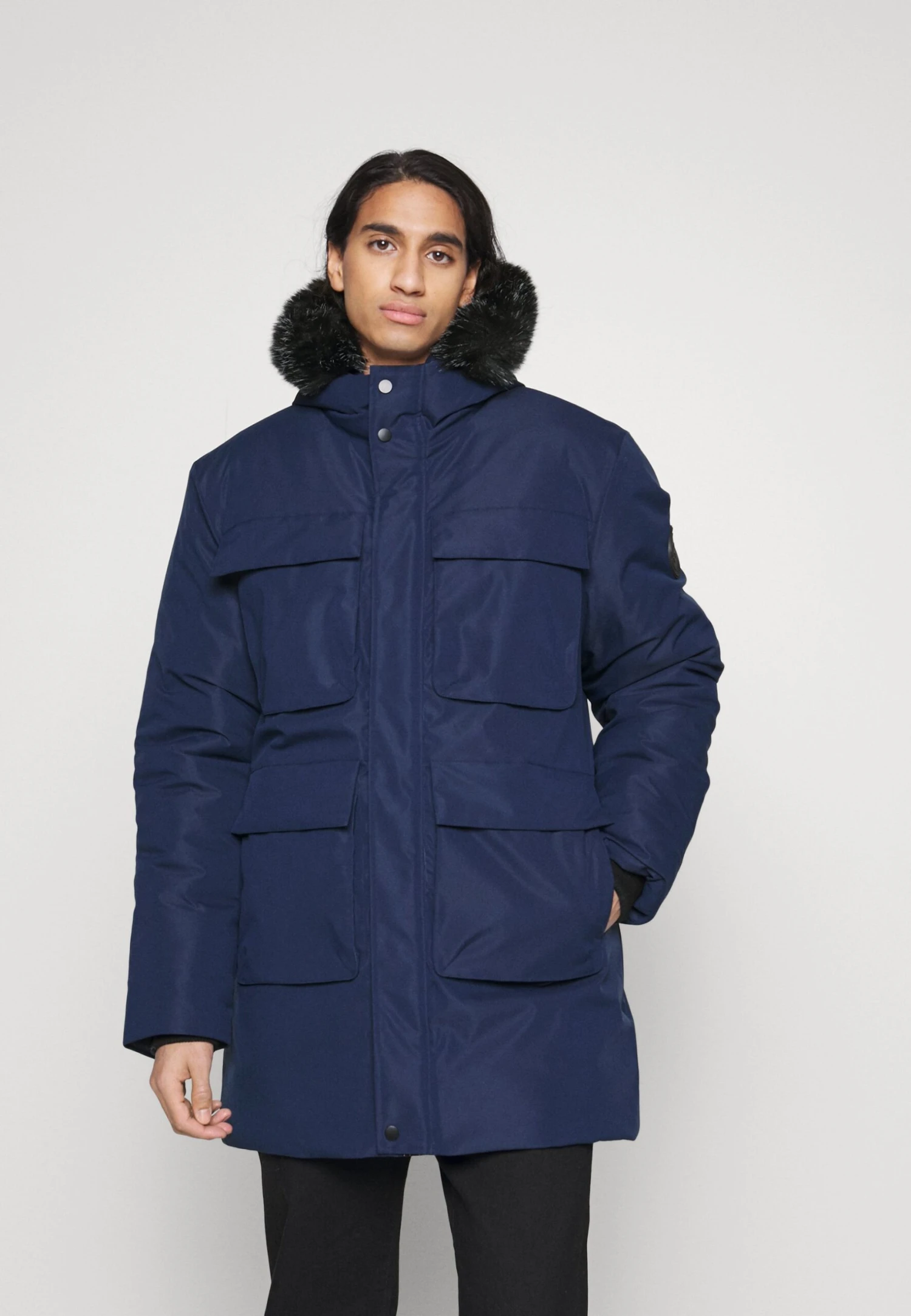 Exploration Pocket Long Jacket - Winterjas - Navy 1 Exploration Pocket Long Jacket - Winterjas - Navy