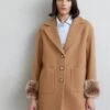 Maggi Car Coat Short With Cuffs - Halflange Jas - Honey/Camel