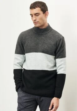 Standard Fit Mock Turtleneck - Trui - Anthracite Black