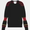 Victoria Beckham Kids Lightweight Contrast Stripe Crewneck - Trui - Navy/Mustard/Bright Red