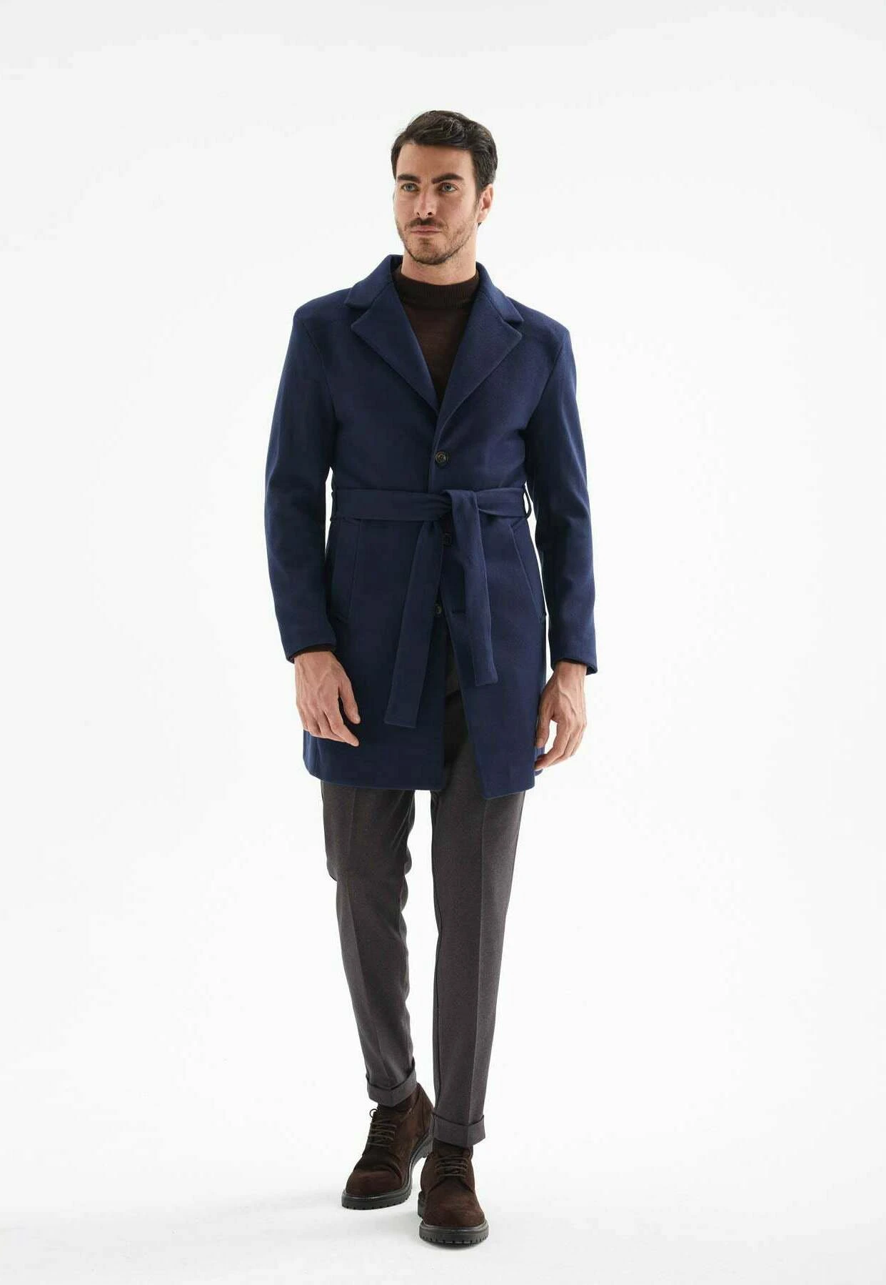 Halflange Jas - Navy Blue 2 Halflange Jas - Navy Blue - Afbeelding 2