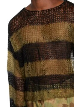 Jaded London Nirvana Striped Loose Jumper - Trui - Green/Black -Modex Winkel 1c93d6560c7f4f0b9aaa512aac3c638c