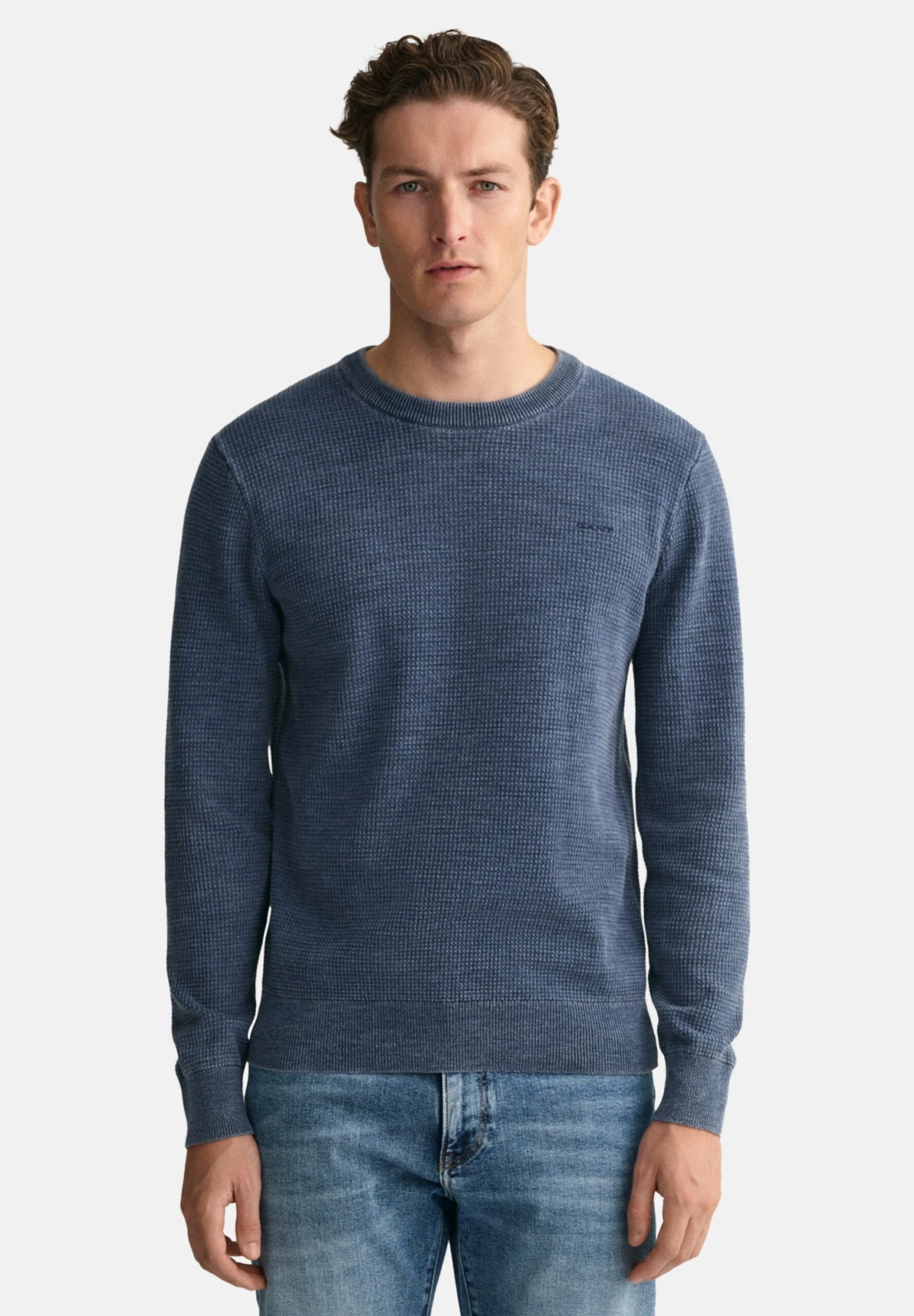 Gant Sunfaded Crew Neck - Trui - Marine 1 Gant Sunfaded Crew Neck - Trui - Marine