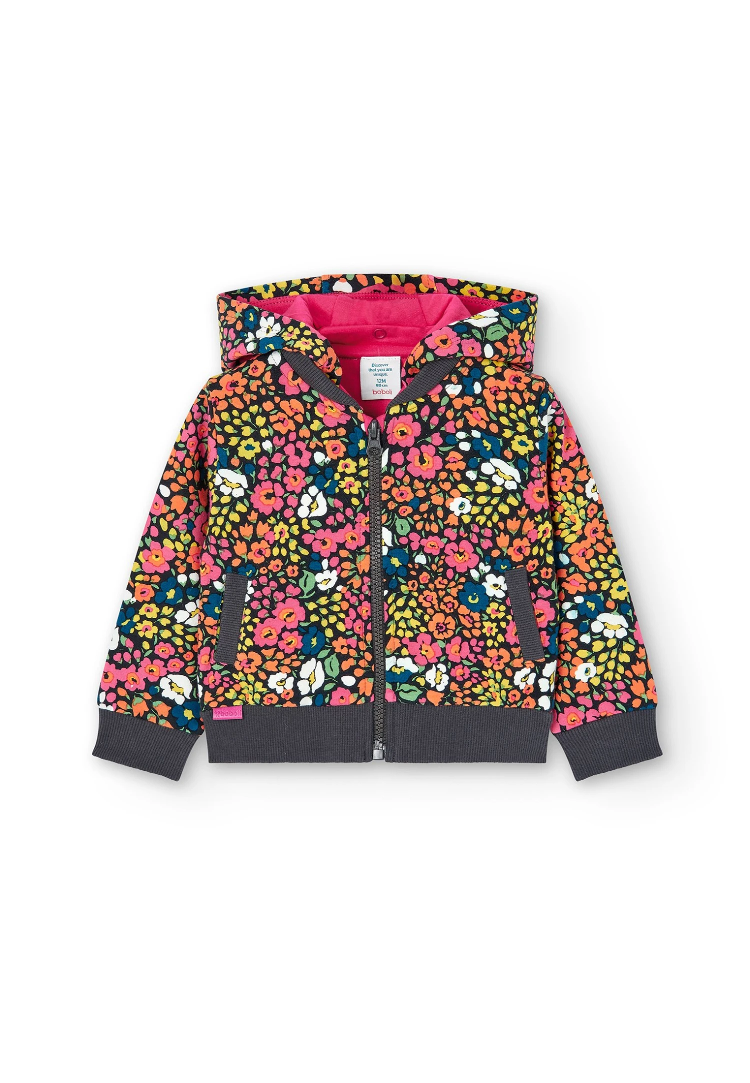 BOBOLI Printed Bci - Sweater Met Rits - Print 1 BOBOLI Printed Bci - Sweater Met Rits - Print