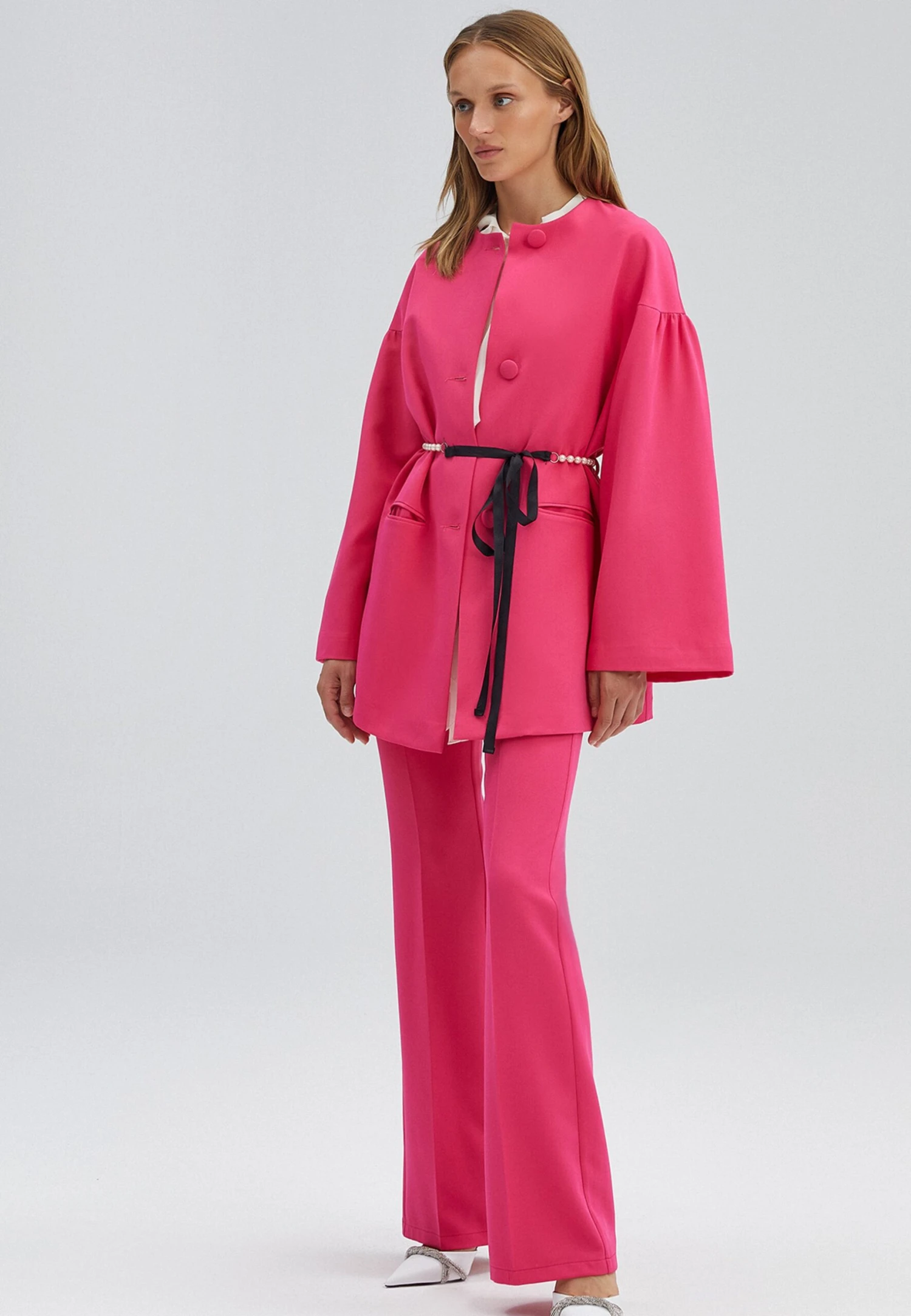 Thin Jacket - Halflange Jas - Pink 2 Thin Jacket - Halflange Jas - Pink - Afbeelding 2