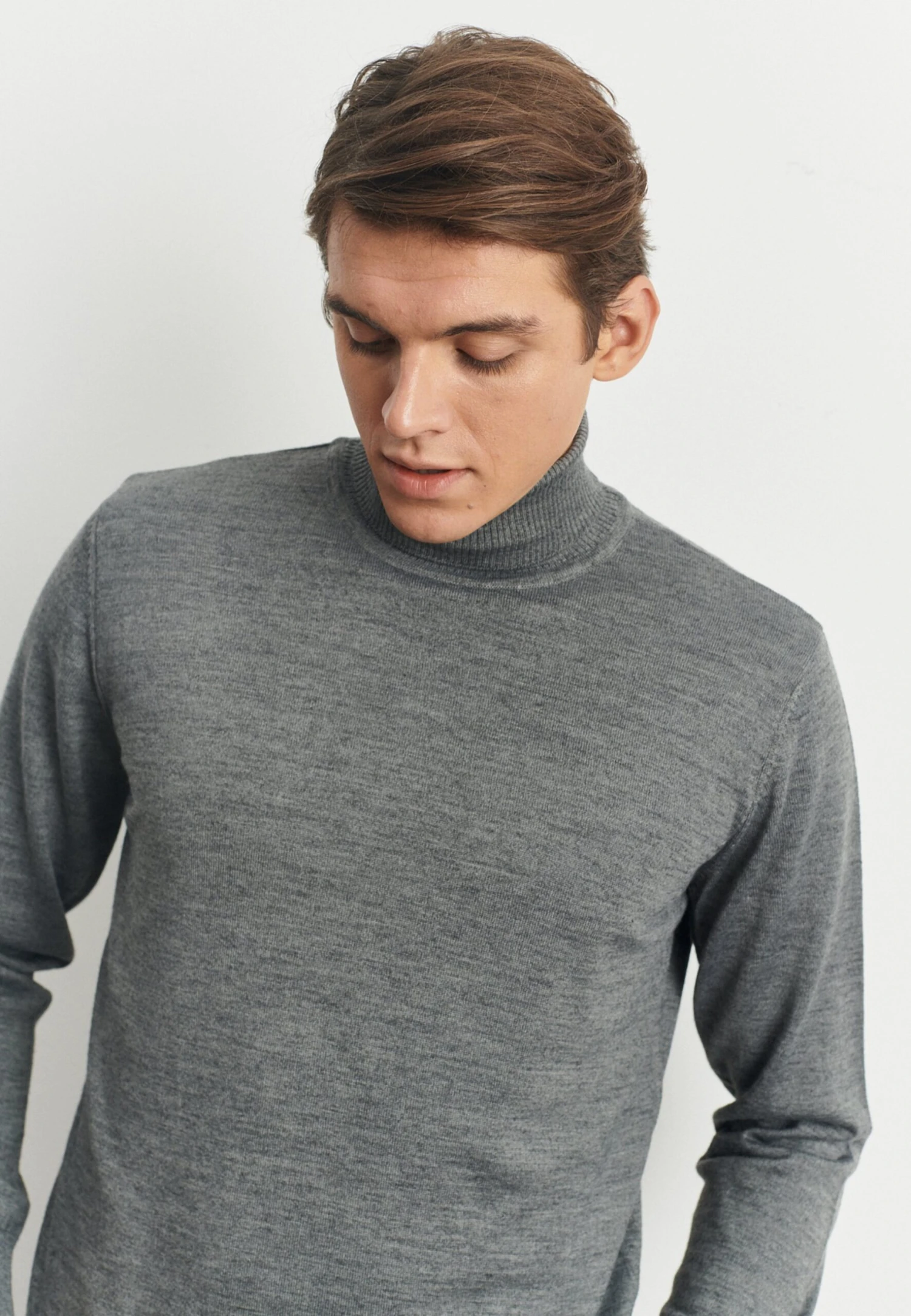 Standard Fit- Trui - Grey Melange 2 Standard Fit- Trui - Grey Melange - Afbeelding 2