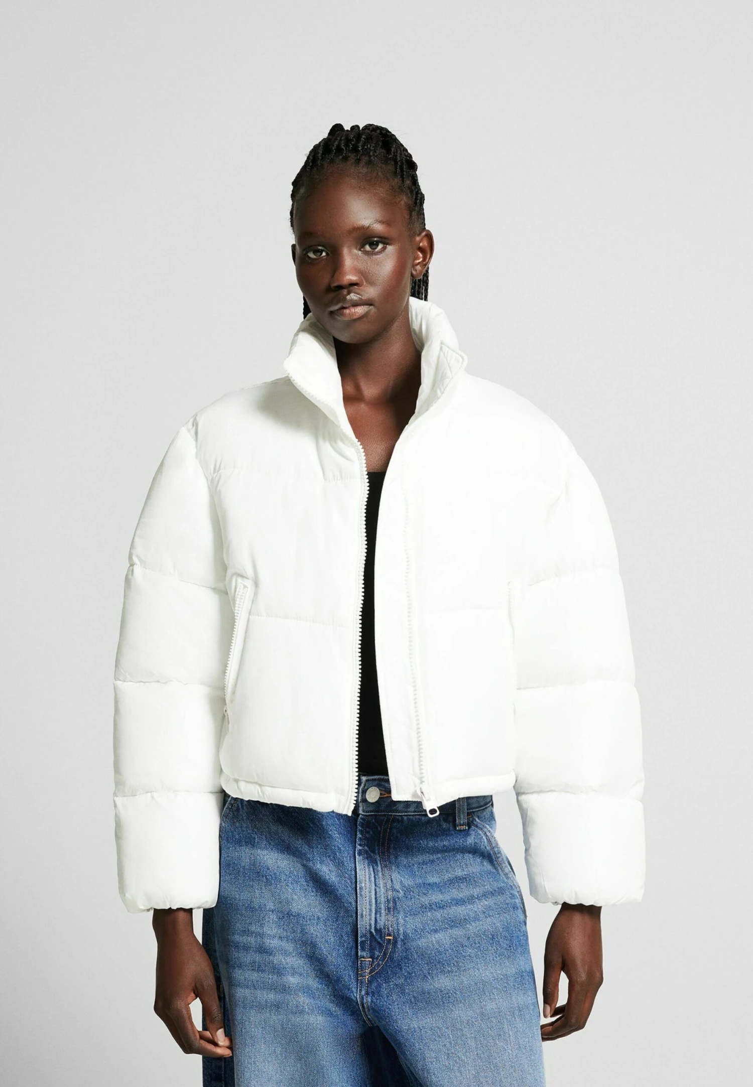 BERSHKA Puffer - Winterjas - White 1 BERSHKA Puffer - Winterjas - White