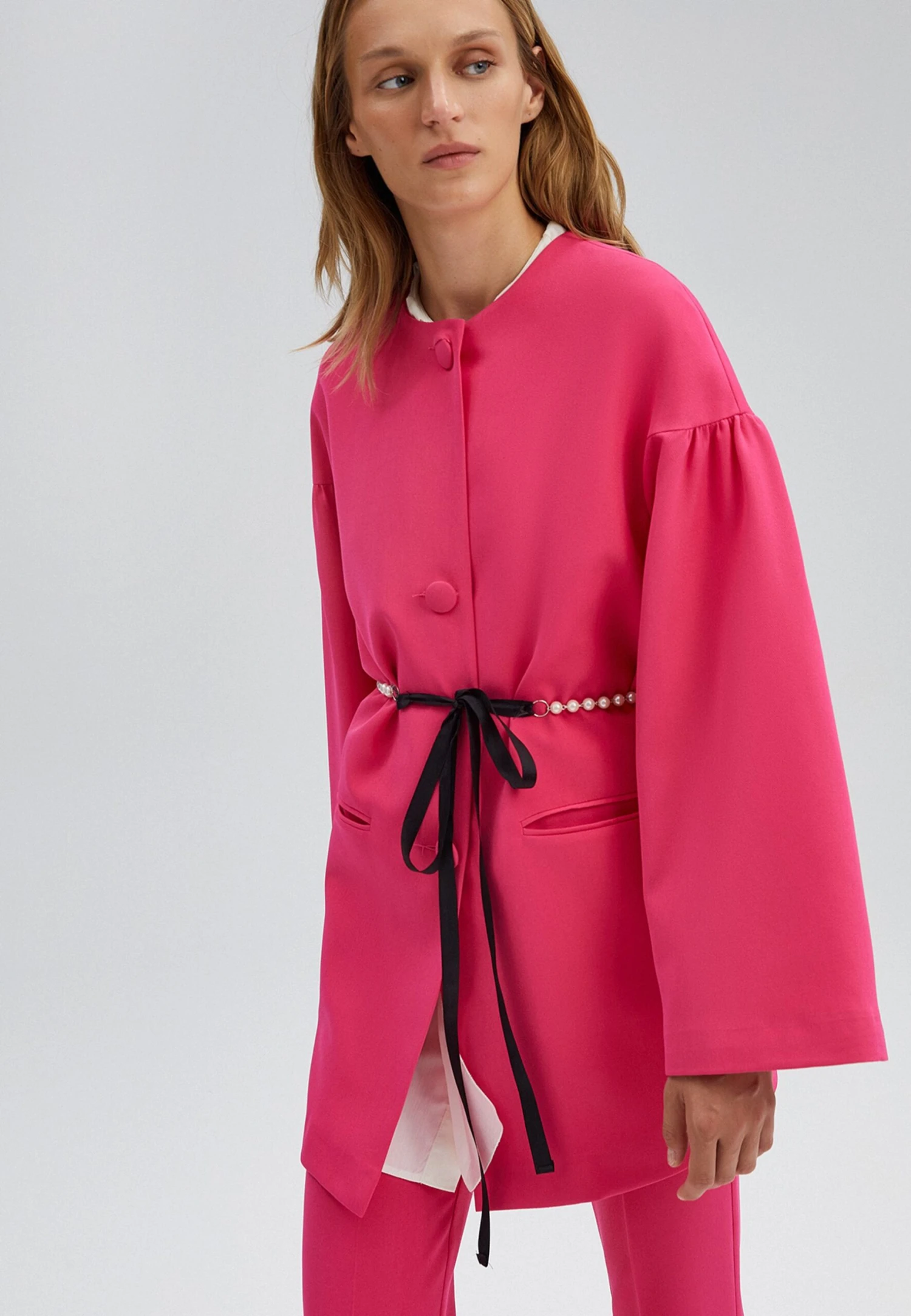 Thin Jacket - Halflange Jas - Pink 4 Thin Jacket - Halflange Jas - Pink - Afbeelding 4