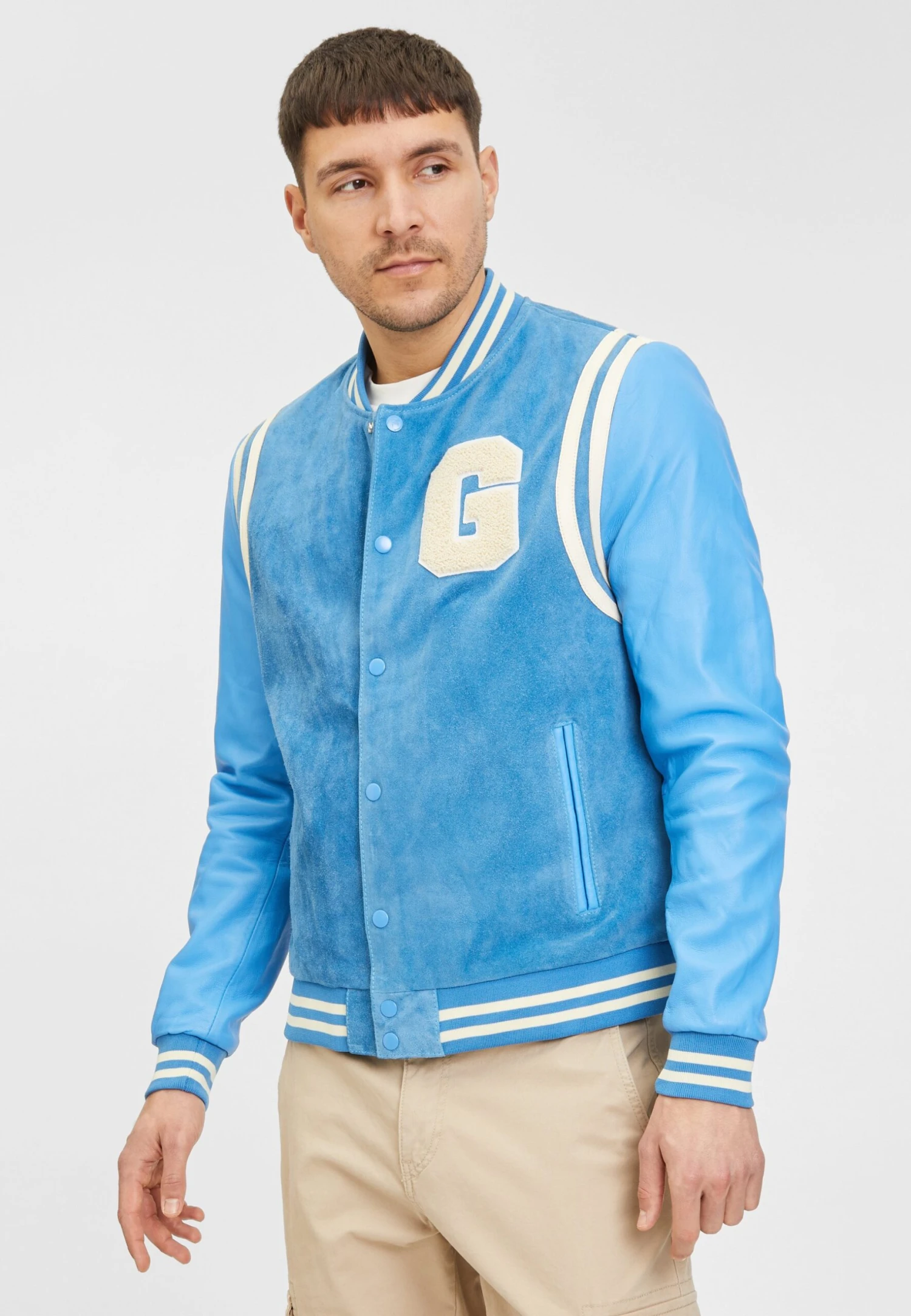 Goosecraft Gc Melrose - Leren Jas - Blaugrau 1 Goosecraft Gc Melrose - Leren Jas - Blaugrau