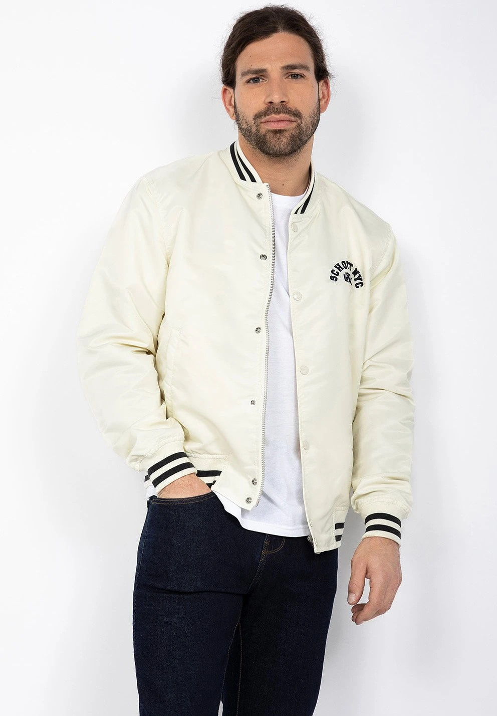Schott Bomberjacks - Blanc Cassé 1 Schott Bomberjacks - Blanc Cassé