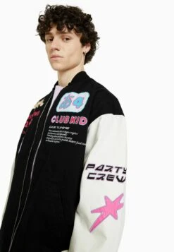 BERSHKA Varsity Patch- Bomberjacks - Black -Modex Winkel 31b868380381429ca7562fe963525d10