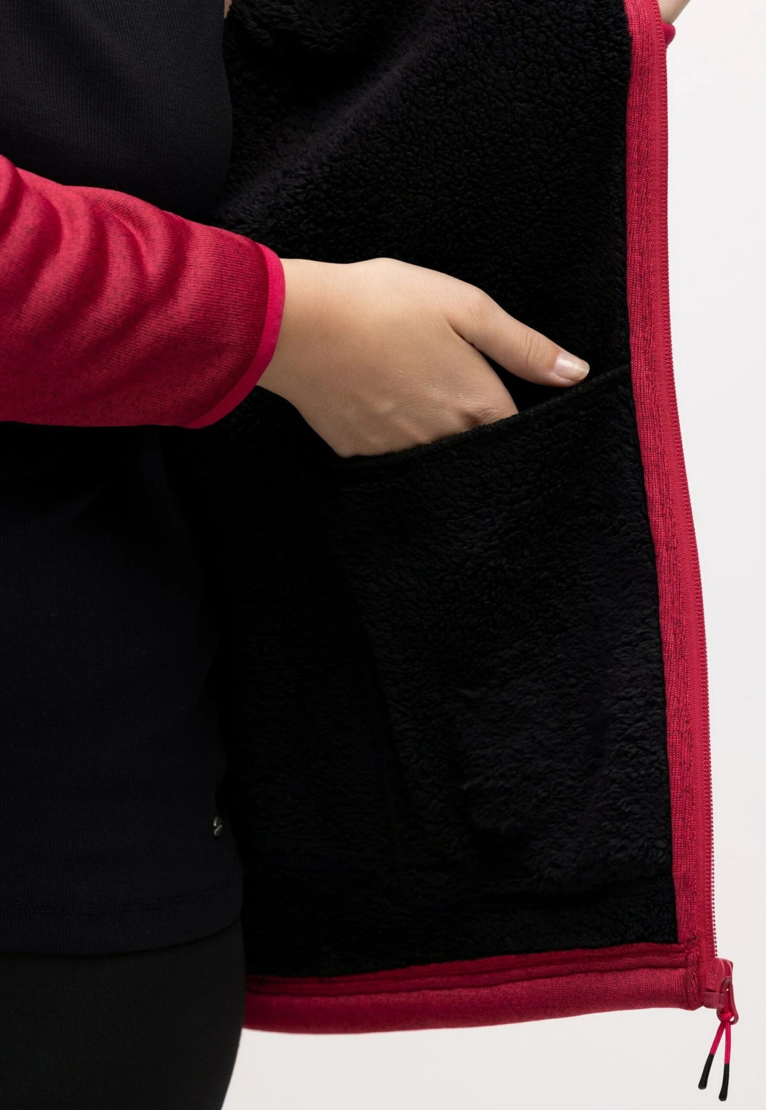 Ulla Popken Fleecejas - Rouge Azalée 2 Ulla Popken Fleecejas - Rouge Azalée - Afbeelding 2