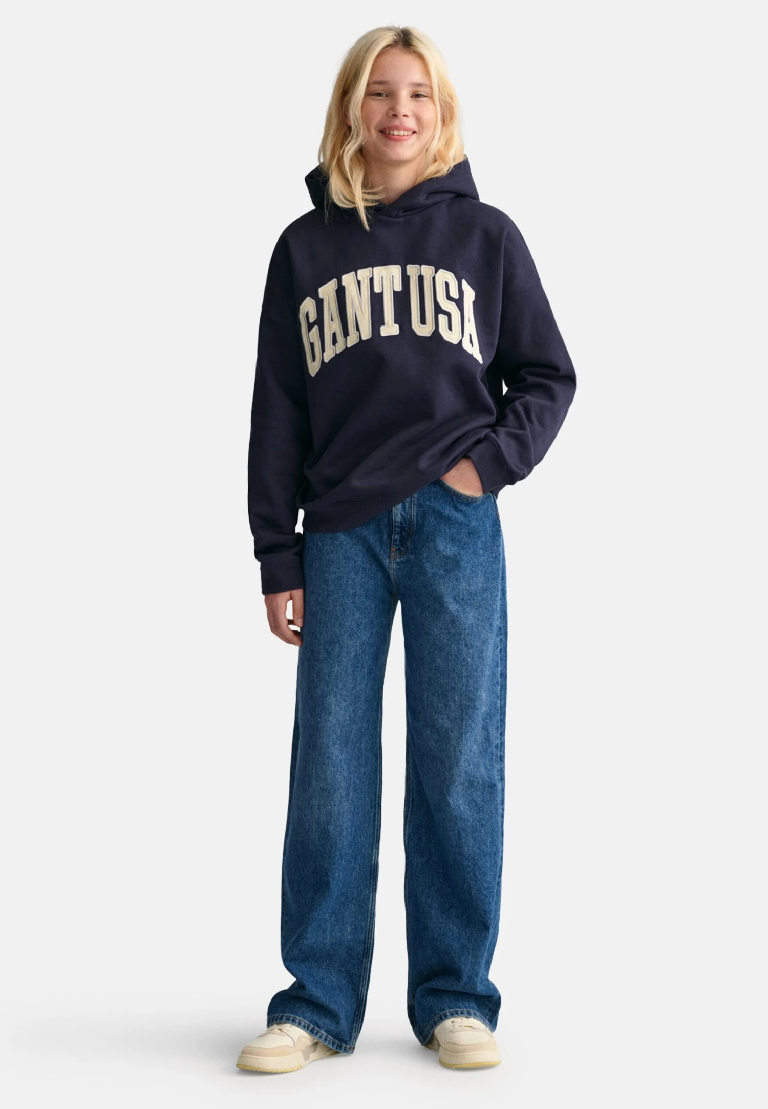 Gant Usa- Hoodie - Evening Blue 1 Gant Usa- Hoodie - Evening Blue