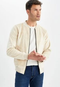 DeFacto Slim Fit Suede - Jas - Ecru