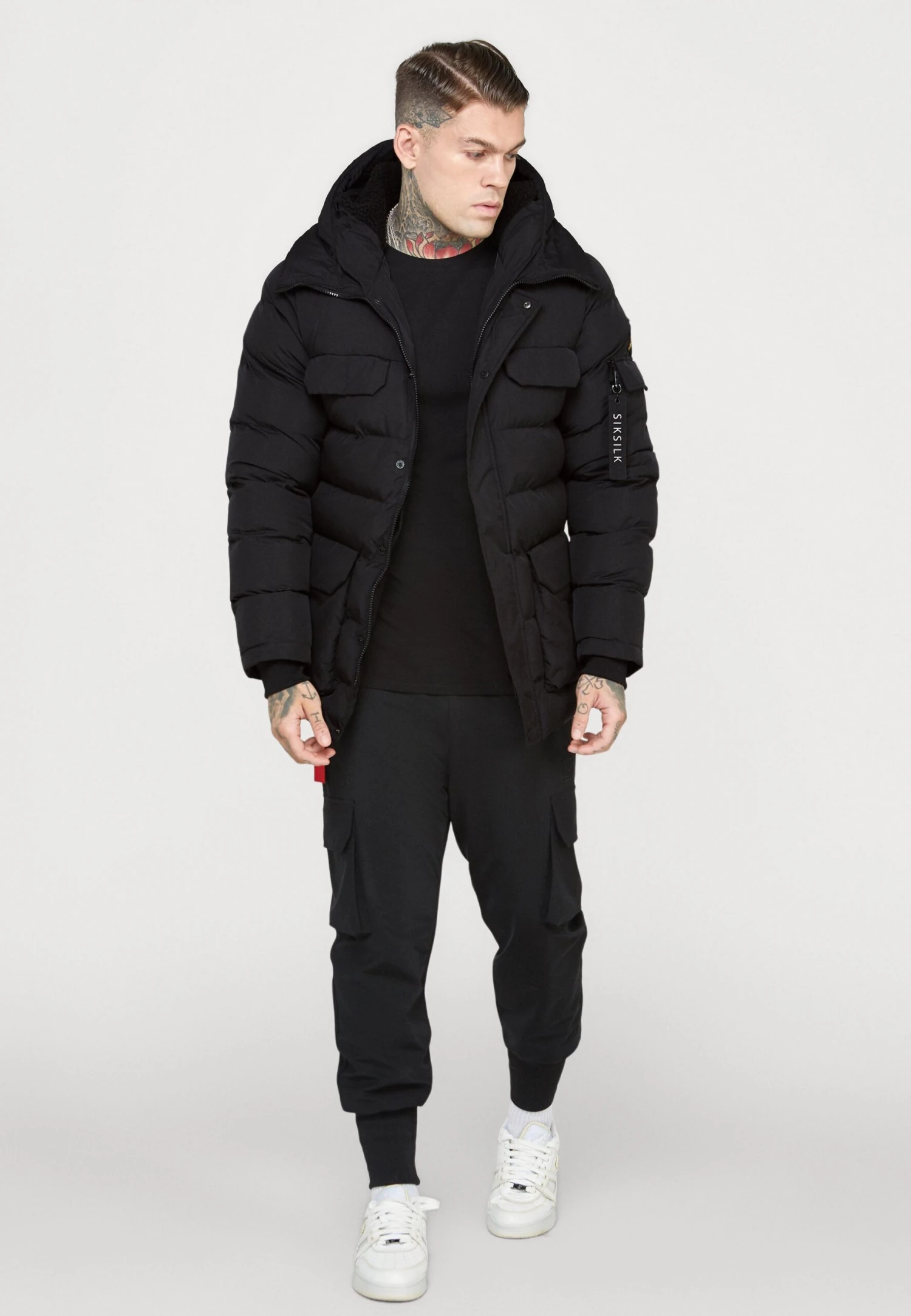 SikSilk Parka Coat - Winterjas - Black 2 SikSilk Parka Coat - Winterjas - Black - Afbeelding 2