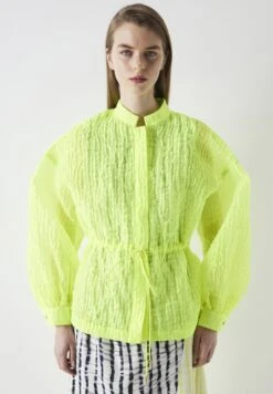 Ipekyol Relaxed Fit Textured Mandarin Collar - Lichte Jas - Green