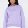 Rusty Script Oversize Crew Neck - Sweater - Lavender