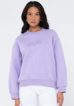 Rusty Script Oversize Crew Neck - Sweater - Lavender