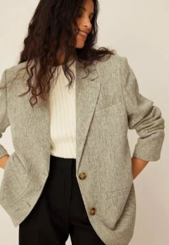 NA-KD Oversize - Halflange Jas - Grey -Modex Winkel 3d143c5e0e0a493a964858039ab2e4f7