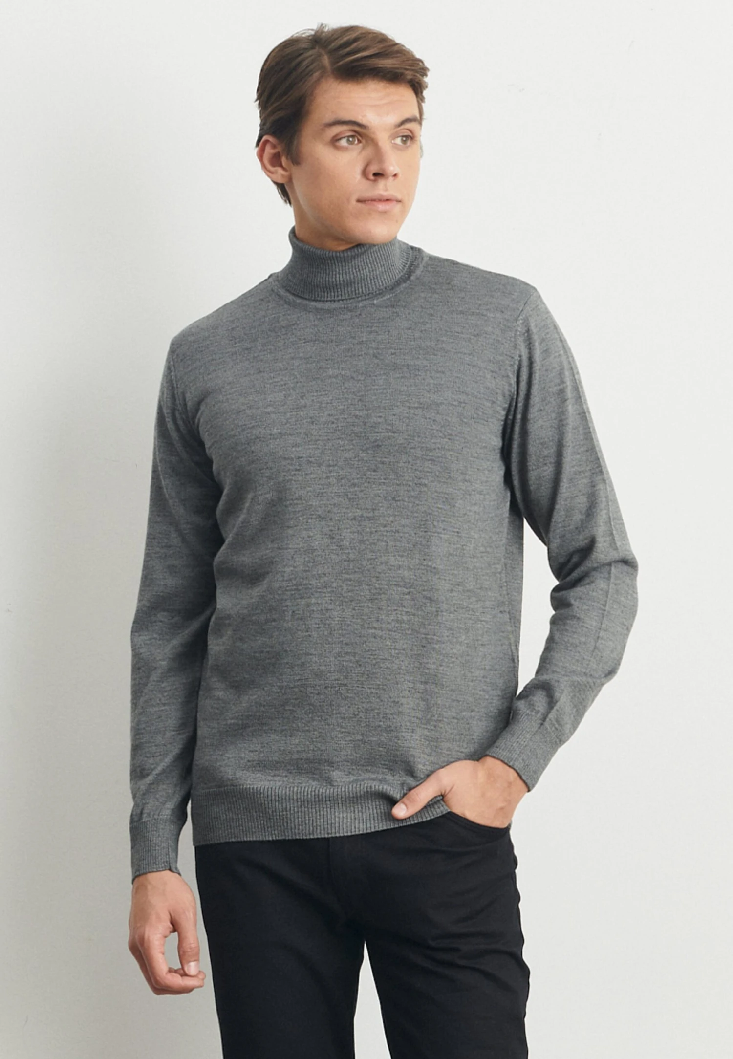 Standard Fit- Trui - Grey Melange 1 Standard Fit- Trui - Grey Melange