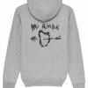 Mi Amor Back Unisex- Hoodie - Mottled Grey
