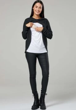 2In1 Maternity And Nursing - Sweater - Mottled Black -Modex Winkel 4793ec95a2b04f0a8f8fbeca7d09842f