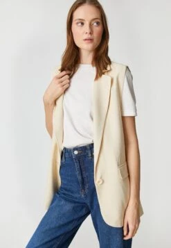 Koton Blended One Button- Bodywarmer - Beige -Modex Winkel 48655430f19047709a24c49fee20505b