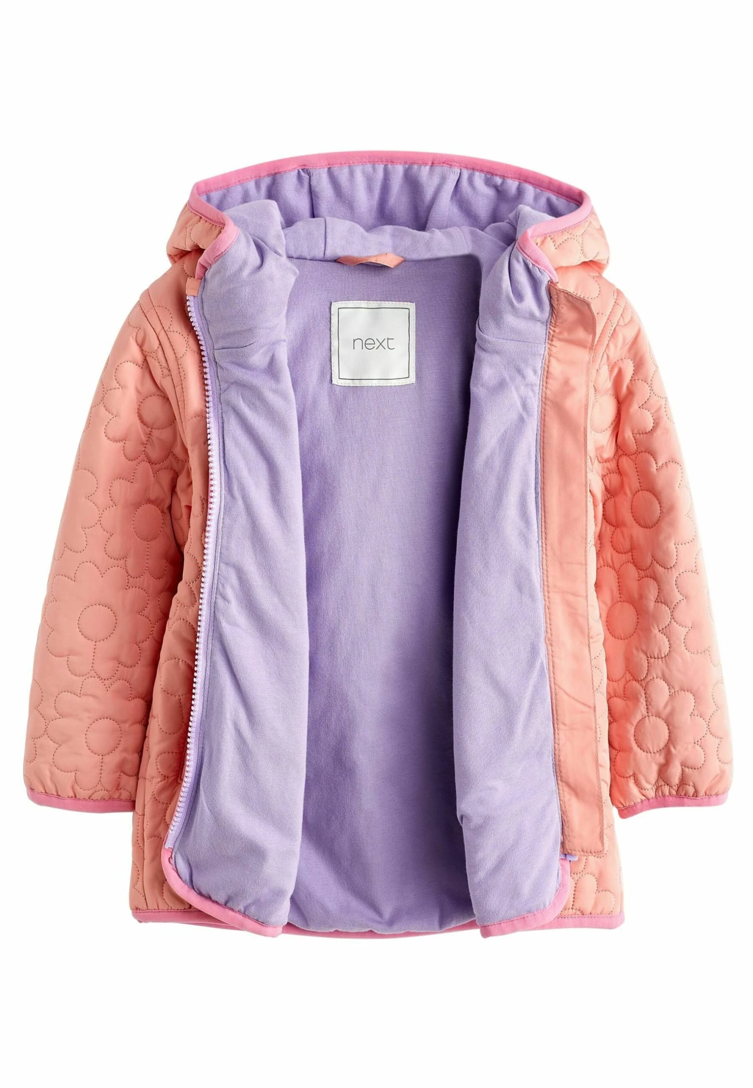 Next Floral Quilted Hooded Standard - Winterjas - Coral Pink 7 Next Floral Quilted Hooded Standard - Winterjas - Coral Pink - Afbeelding 7