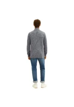 Tom Tailor Mit Troyer - Trui - Navy White Injected Melange -Modex Winkel 4cb6cb92be684572bc8e10ab2bb0b131