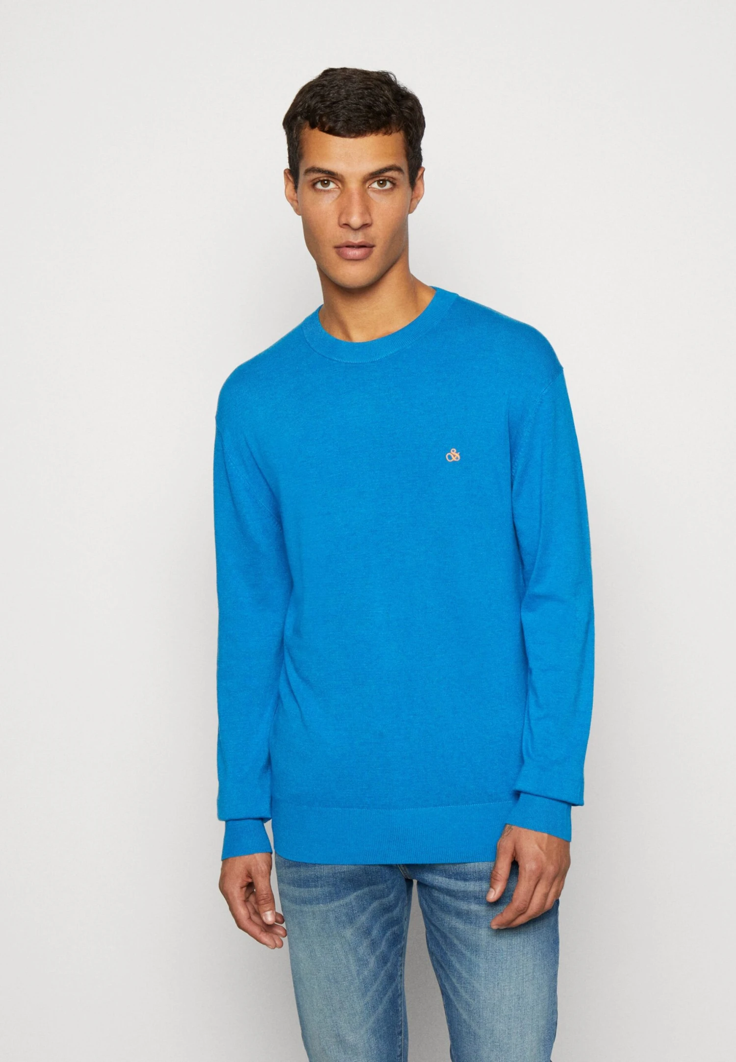 Scotch & Soda Essentials Blend Crewneck- Trui - Iris Blue 1 Scotch & Soda Essentials Blend Crewneck- Trui - Iris Blue