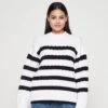 Gina Tricot Jasmina Sweater - Trui - Off White/Black