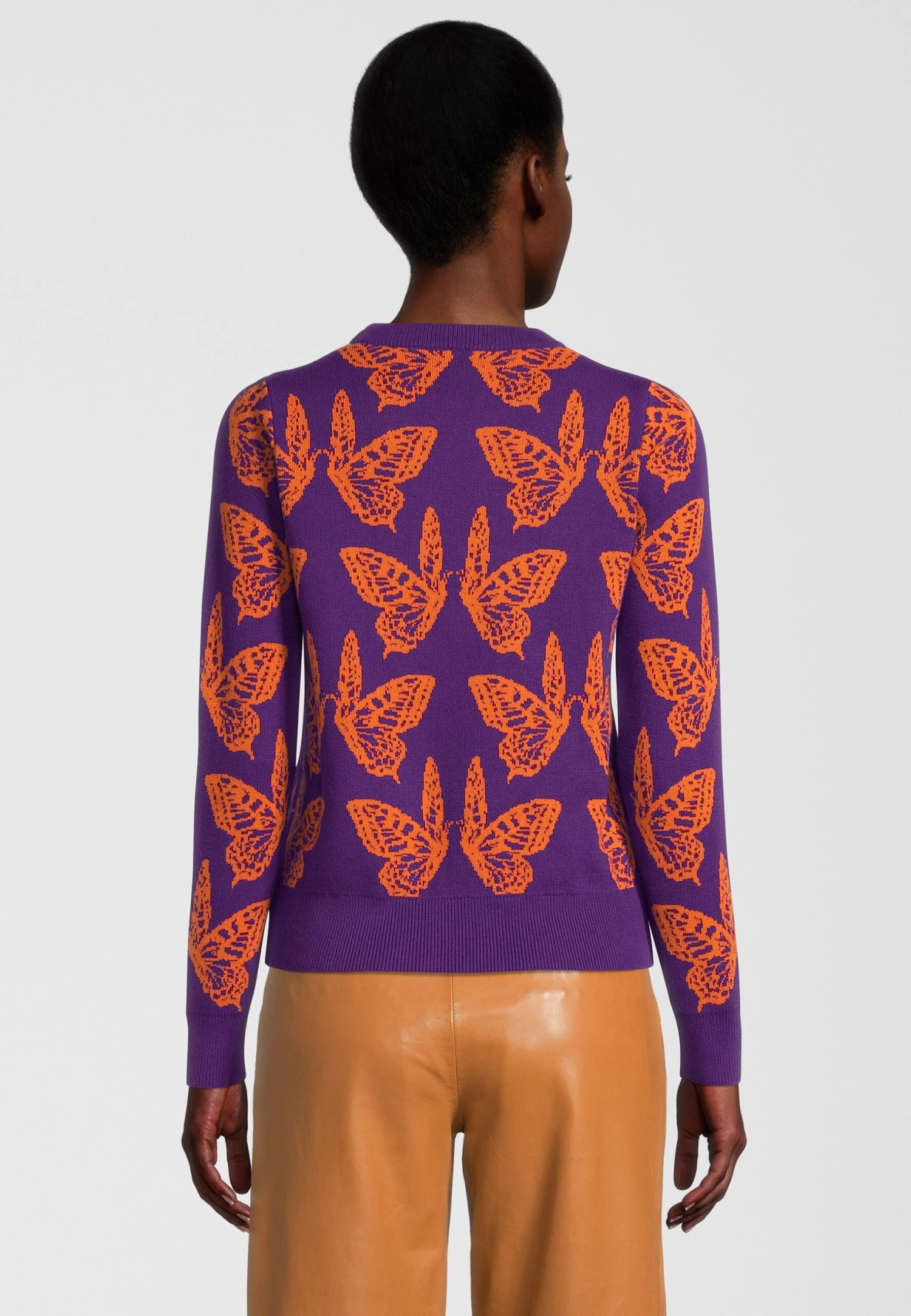 Mit Schmetterlings Motiv - Trui - Lila 2 Mit Schmetterlings Motiv - Trui - Lila - Afbeelding 2