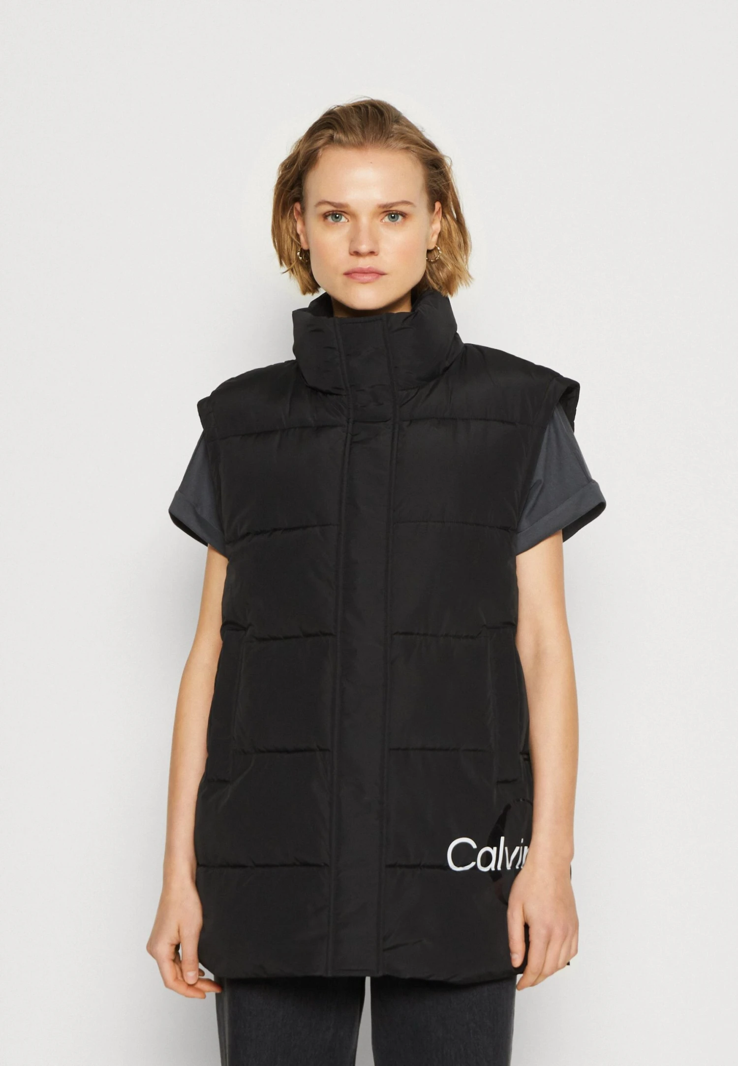 Calvin Klein Jeans Blown Up Long Vest - Bodywarmer - Black 1 Calvin Klein Jeans Blown Up Long Vest - Bodywarmer - Black