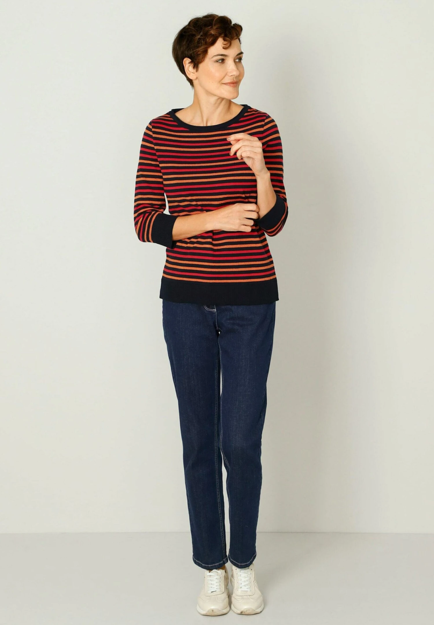 Trui - Marineblau Pfirsich 2 Trui - Marineblau Pfirsich - Afbeelding 2