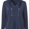 Kapuze 1/1 Arm Materialmix - Hoodie - Indigo