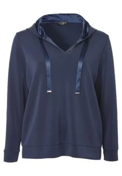 Kapuze 1/1 Arm Materialmix - Hoodie - Indigo