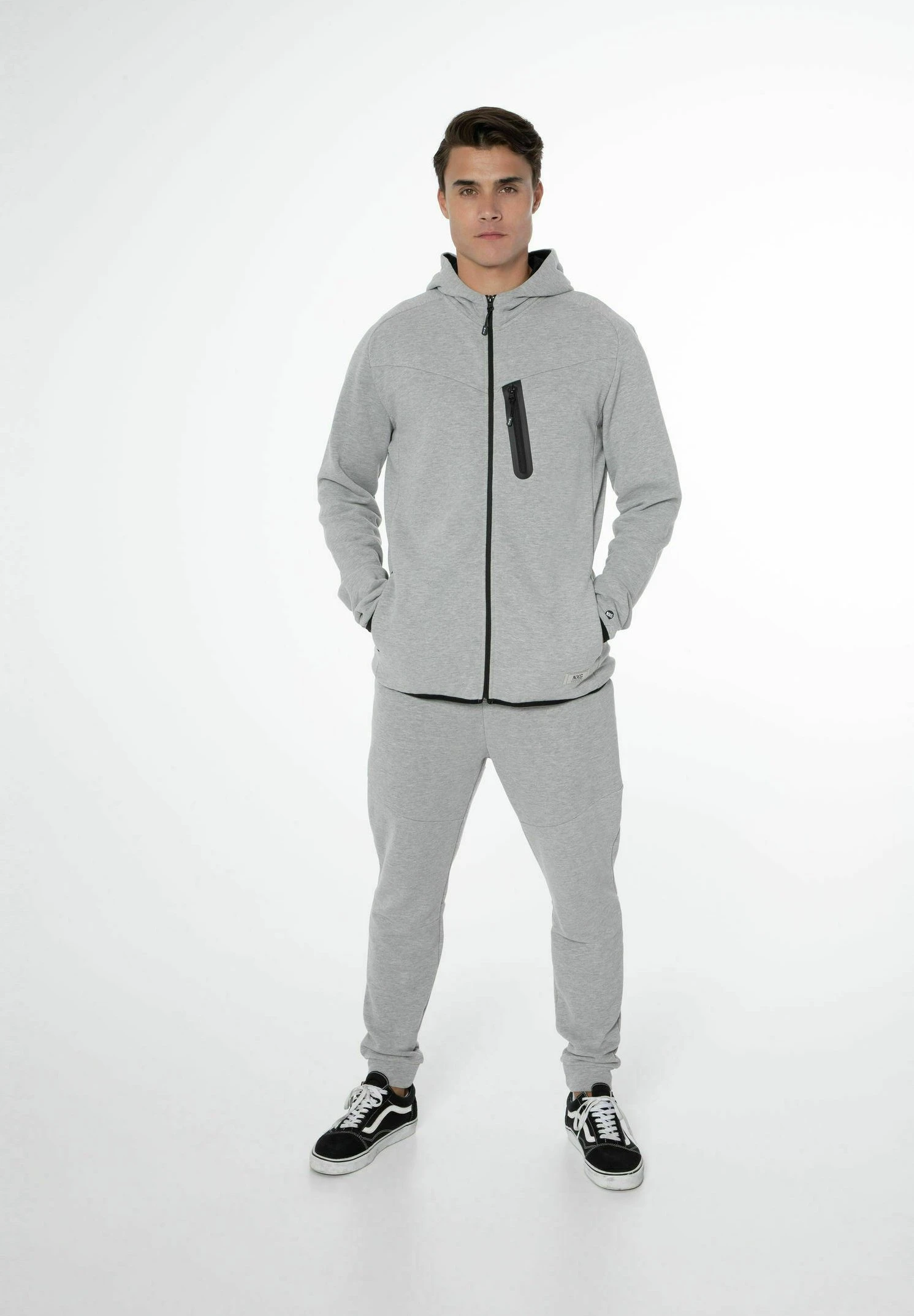 Sweater Met Rits - Dark Grey Melee 2 Sweater Met Rits - Dark Grey Melee - Afbeelding 2