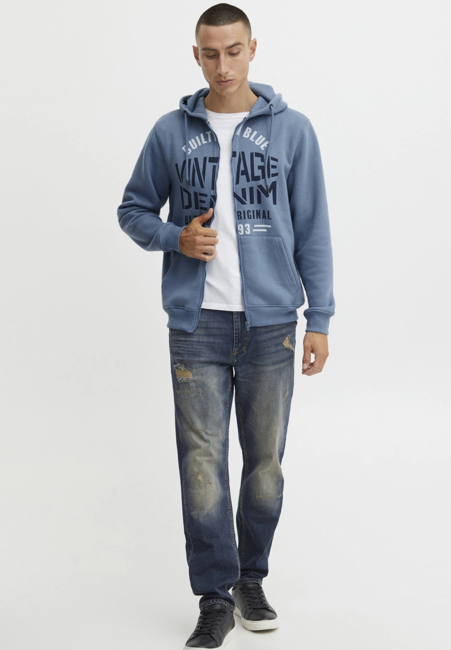 Blend Sweater Met Rits - Copen Blue 2 Blend Sweater Met Rits - Copen Blue - Afbeelding 2