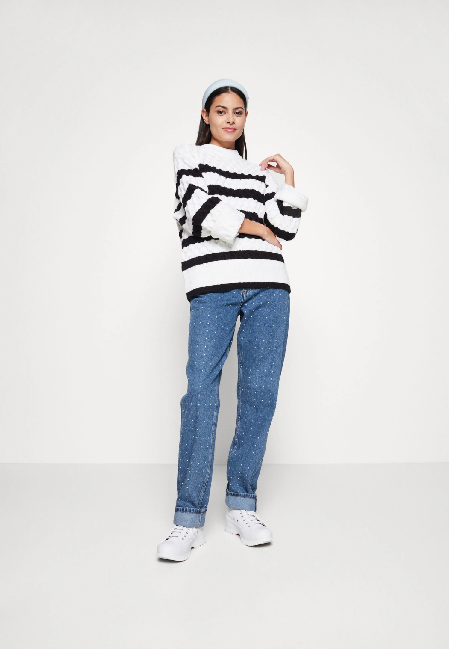 Gina Tricot Jasmina Sweater - Trui - Off White/Black 2 Gina Tricot Jasmina Sweater - Trui - Off White/Black - Afbeelding 2