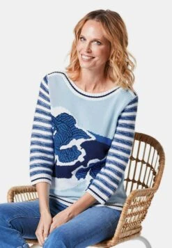 GOLDNER Trui - Azure Blue / White / Patterned -Modex Winkel 5e953b2024e64872b0eccbdffae9c08b