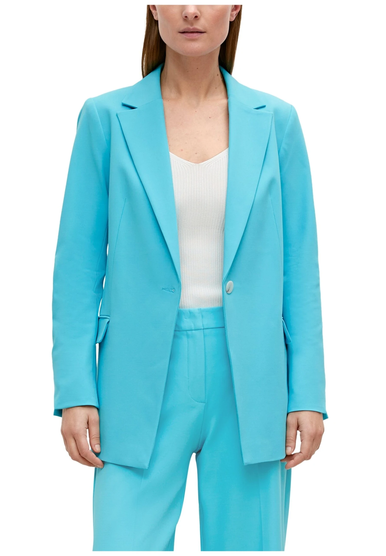 Comma Twill - Halflange Jas - Türkis 6 Comma Twill - Halflange Jas - Türkis - Afbeelding 6