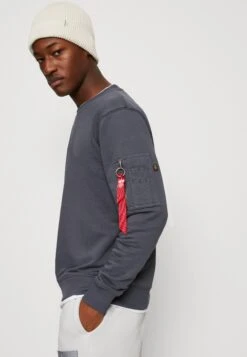 Alpha Industries Double Layer - Sweater - Grey Black -Modex Winkel 63dfaacd9e2d4d068fa82e754a125d5e