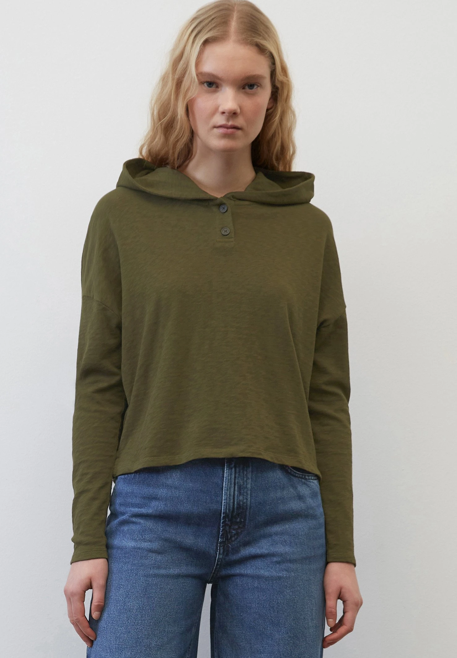 Marc O'Polo DENIM Wide Cropped- Hoodie - Dakota Shadow 1 Marc O'Polo DENIM Wide Cropped- Hoodie - Dakota Shadow