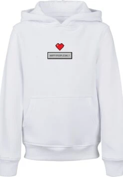 F4NT4STIC Pixel Herz Happy New Year Silvester - Hoodie - White -Modex Winkel 65d5a68bbd8545bcb7d782532cde4769