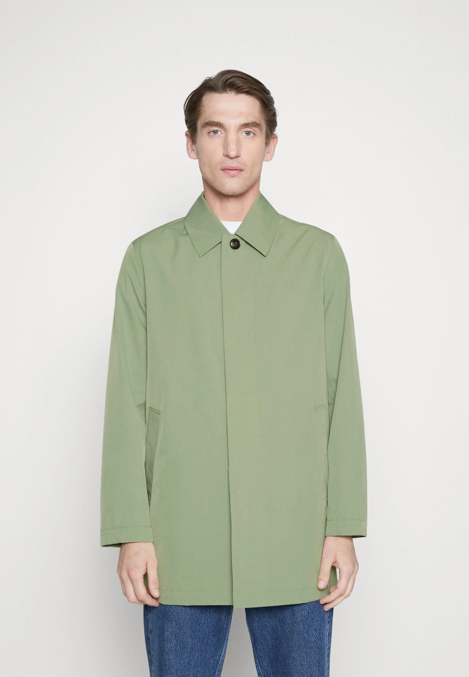 NN07 Kim - Halflange Jas - Oil Green 1 NN07 Kim - Halflange Jas - Oil Green