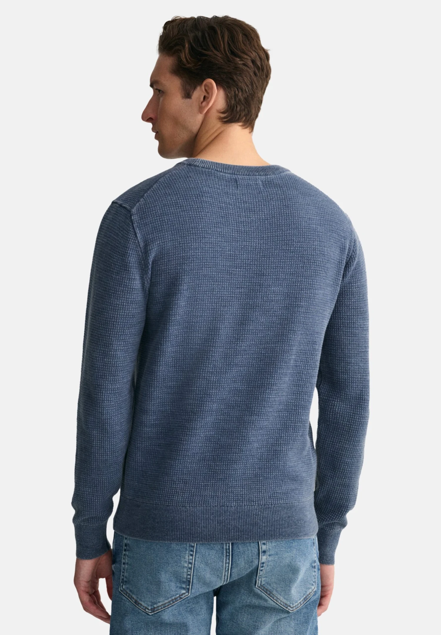 Gant Sunfaded Crew Neck - Trui - Marine 2 Gant Sunfaded Crew Neck - Trui - Marine - Afbeelding 2