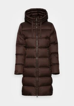 Marc O'Polo Coat Long Fix Hood With Drawstring Long Zipper - Donsjas - Hickory Brown