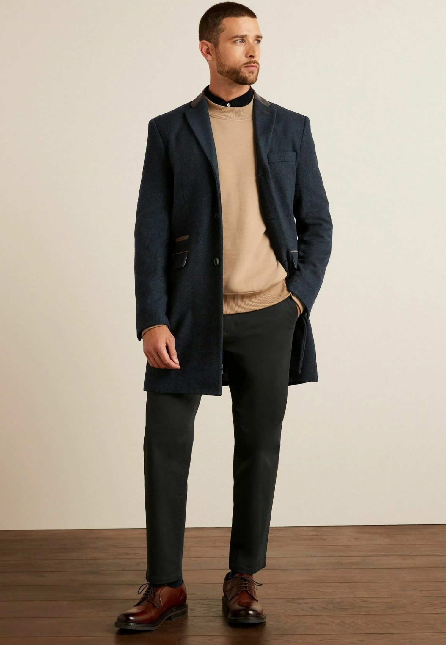 Next Trimmed Epsom- Halflange Jas - Navy Blue 1 Next Trimmed Epsom- Halflange Jas - Navy Blue