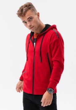 Sweater Met Rits - Red -Modex Winkel 6fa90c864d1e467faa264223dc4efe53